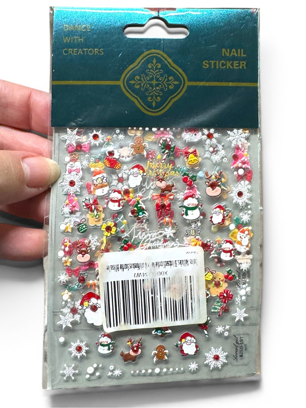 NWT Christmas Self Adhesive Nail Stickers Holiday Nail Art Decals
